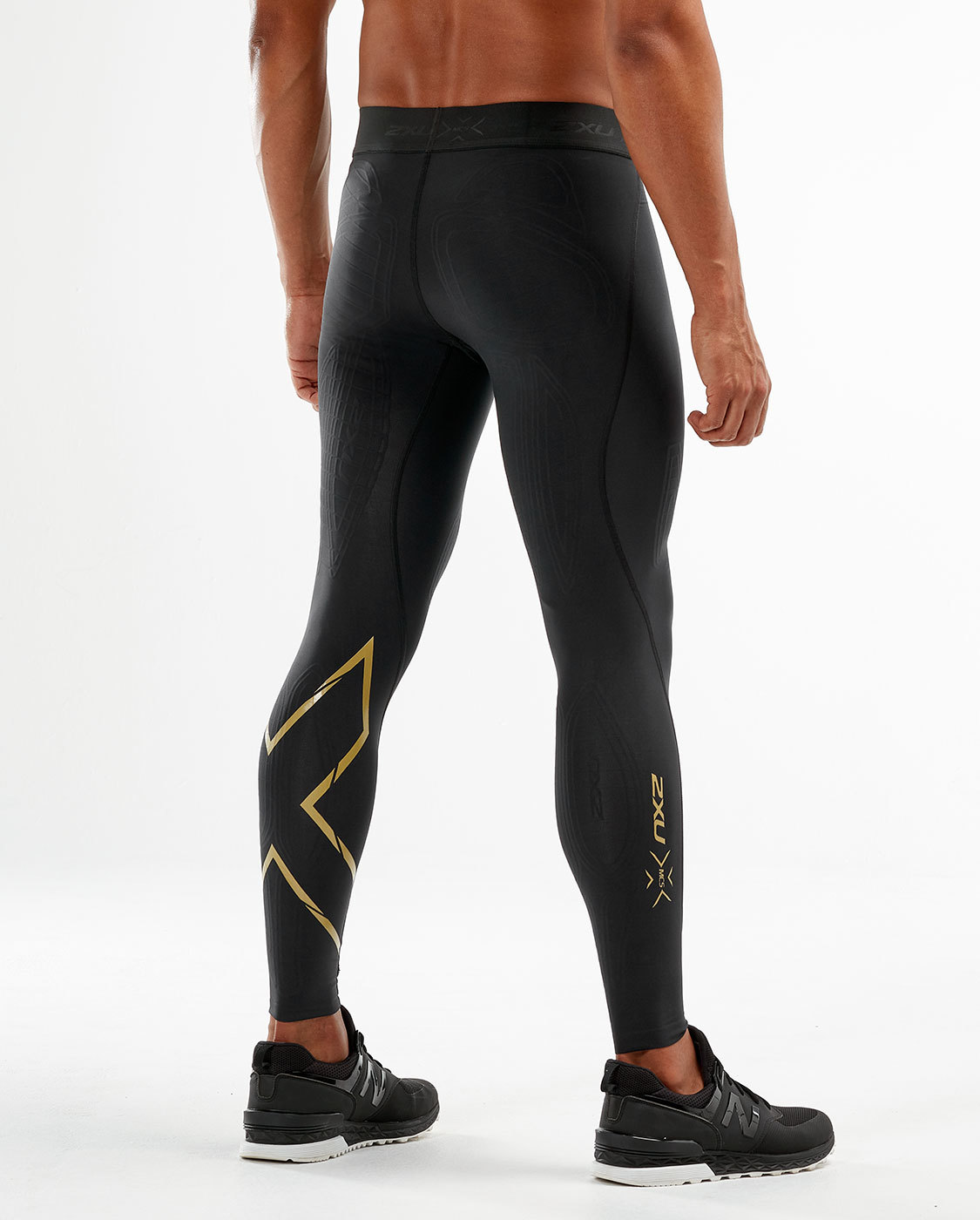 2XU Force Compression Tights Black/Gold - Fishface Cycles