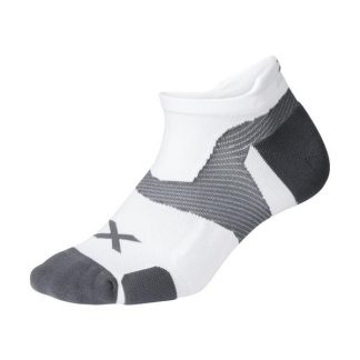 2XU Vectr Cushion No Show Socks White/Grey