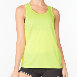 2XU Womens Aero Singlet Limelight/Silver