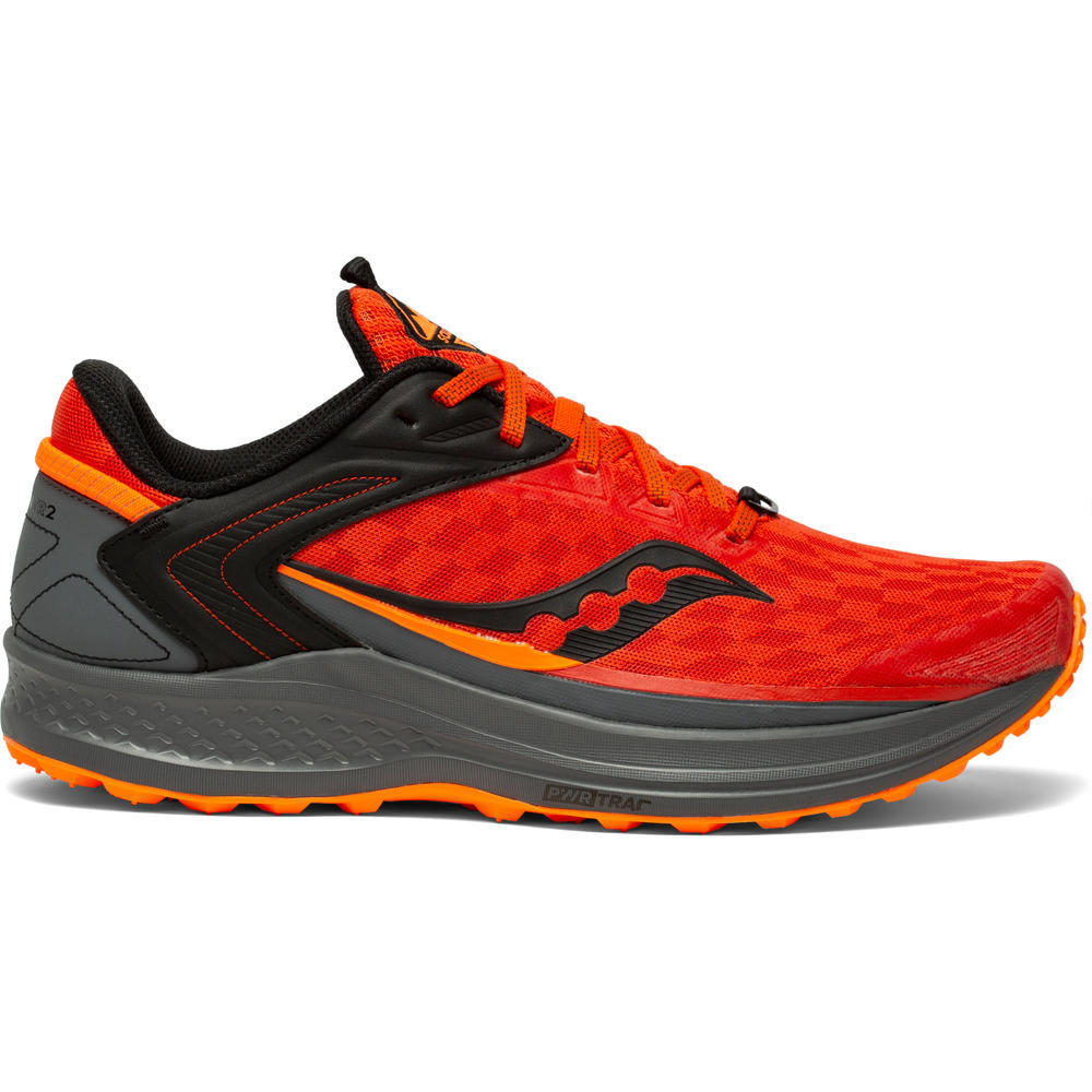Saucony Canyon TR2 Running Shoes Scarlet/Vizi - Fishface Cycles