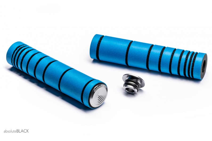 Absolute Black Silicone MTB Grips Blue - Fishface Cycles