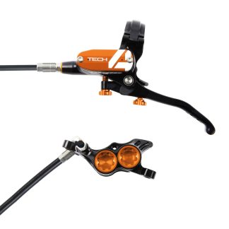 Hope Tech 4 E4 Disc Brake L/H Rear Standard Hose Black/Orange