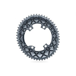 Absolute Black Road Oval Outer Shimano 9100/8000/7000 110/4 Chainring Grey